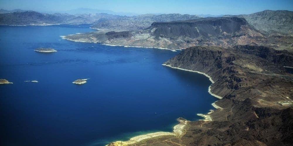 aerial view of lake mead
