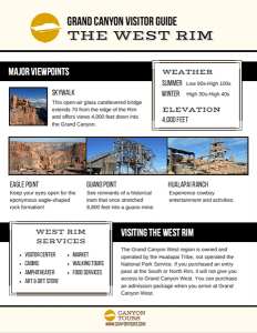 Printable Grand Canyon West Rim Visitor Guide