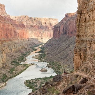 Colorado River Through Grand Canyon Rock Layers